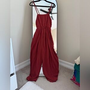 HALARA Spaghetti Strap Red Jumpsuit